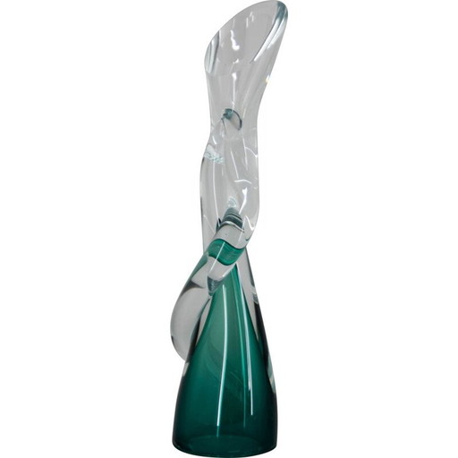 Vintage vaas van kunstglas, Tsjecho-Slowakije 1960