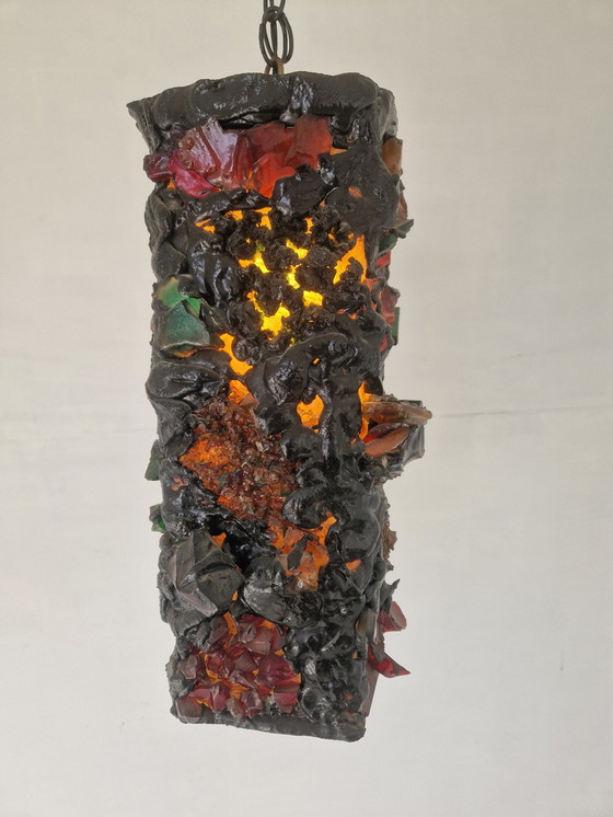 Image 1 of Grote Vintage Brutalistische Lamp