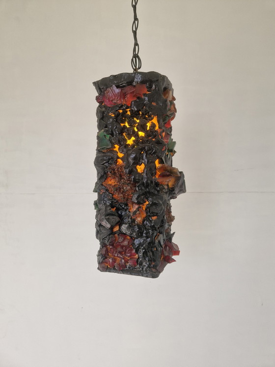 Image 1 of Grote Vintage Brutalistische Lamp