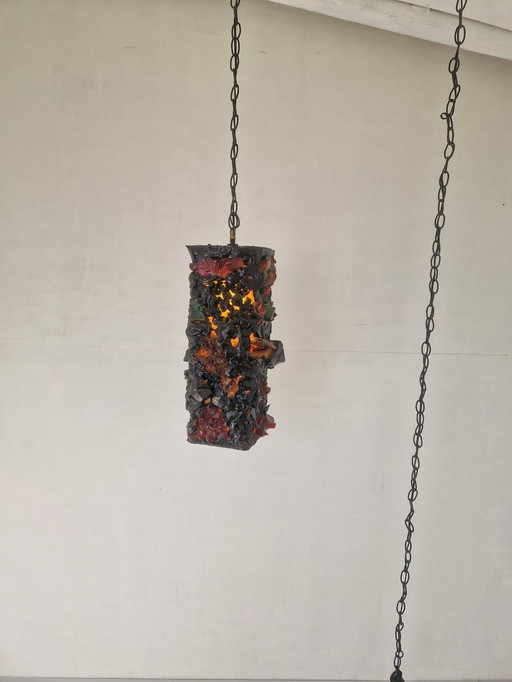 Grote Vintage Brutalistische Lamp