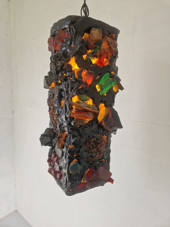 Image 1 of Grote Vintage Brutalistische Lamp