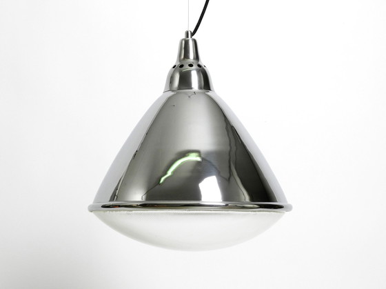 Image 1 of Prachtige originele 1960S grote hanglamp "Headlight" van Ingo Maurer gemaakt van verchroomd plaatstaal