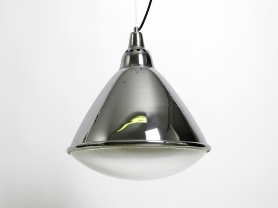 Image 1 of Prachtige originele 1960S grote hanglamp "Headlight" van Ingo Maurer gemaakt van verchroomd plaatstaal