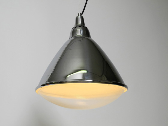 Image 1 of Prachtige originele 1960S grote hanglamp "Headlight" van Ingo Maurer gemaakt van verchroomd plaatstaal