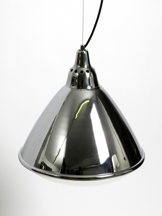 Image 1 of Prachtige originele 1960S grote hanglamp "Headlight" van Ingo Maurer gemaakt van verchroomd plaatstaal