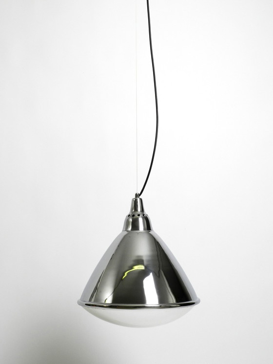 Image 1 of Prachtige originele 1960S grote hanglamp "Headlight" van Ingo Maurer gemaakt van verchroomd plaatstaal