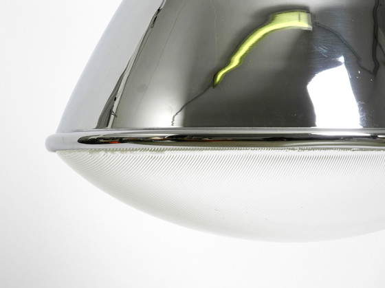 Image 1 of Prachtige originele 1960S grote hanglamp "Headlight" van Ingo Maurer gemaakt van verchroomd plaatstaal