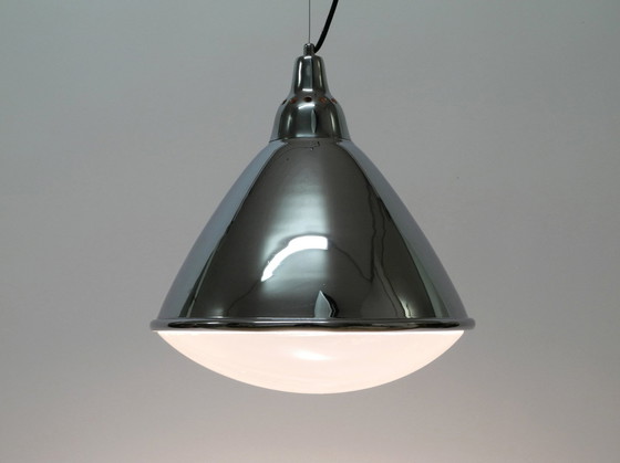 Image 1 of Prachtige originele 1960S grote hanglamp "Headlight" van Ingo Maurer gemaakt van verchroomd plaatstaal