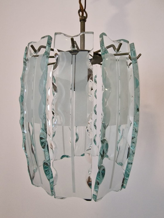 Image 1 of Fontana Arte art glass kroonluchter hanglamp