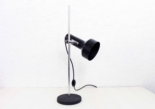 Zwarte metalen bureaulamp uit de jaren 70