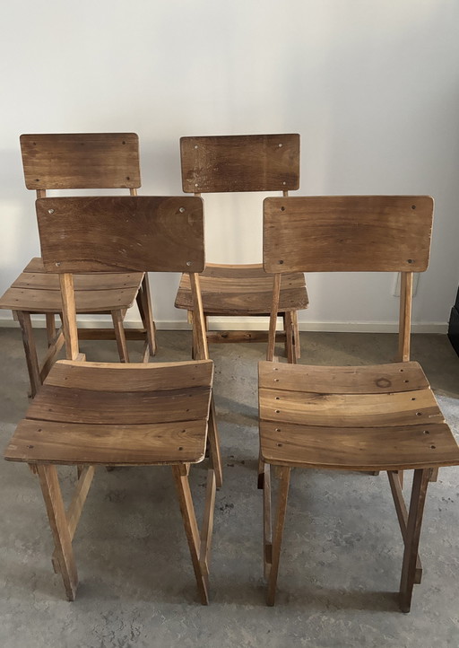 4X Piet Hein Eek Stoelen Voor Mukwa Originals