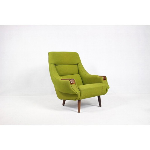 Vintage groene fauteuil in rozenhout van H.W. Klein - jaren 1960