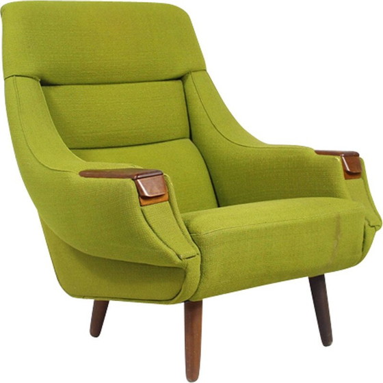 Image 1 of Vintage groene fauteuil in rozenhout van H.W. Klein - jaren 1960