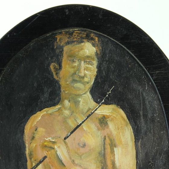 Image 1 of Vintage schilderij met naakte man, 1910