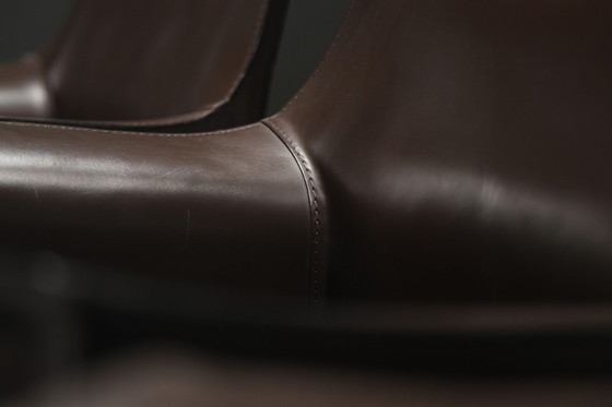 Image 1 of Prachtige Cab 412 & 413 Set in tabaksleer van Mario Bellini - Cassina Italië