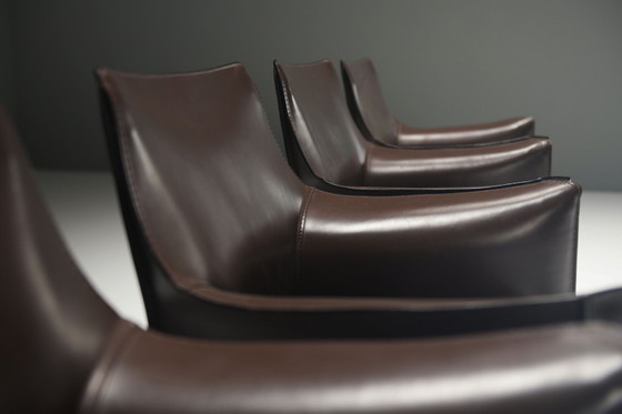 Image 1 of Prachtige Cab 412 & 413 Set in tabaksleer van Mario Bellini - Cassina Italië
