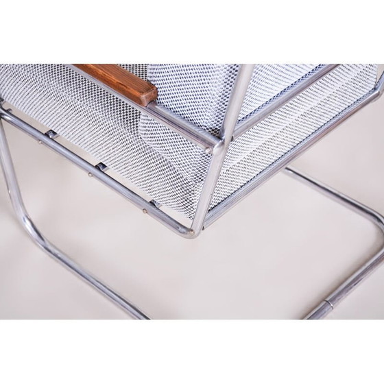 Image 1 of Paar vintage grijs chromen fauteuils van Mucke Melder, Tsjecho-Slowakije 1930