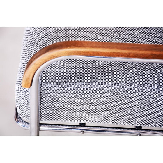 Image 1 of Paar vintage grijs chromen fauteuils van Mucke Melder, Tsjecho-Slowakije 1930