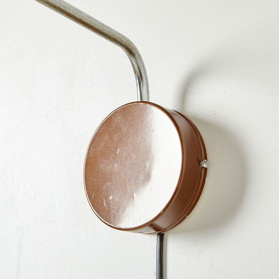 Image 1 of Bruine metalen vintage wandlamp met verstelbare kap