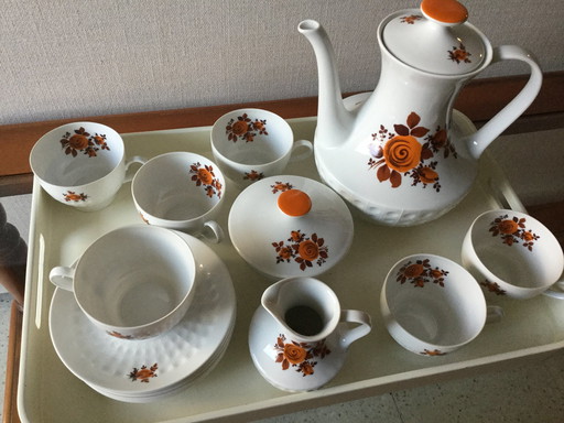 Vintage Koffieservies Seventies 6 Personen