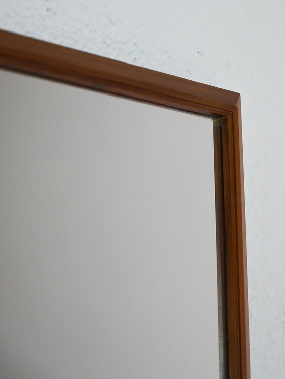 Image 1 of Vintage Scandinavische Rechthoekige Eiken Spiegel - Minimalistische Mid Century Wandspiegel