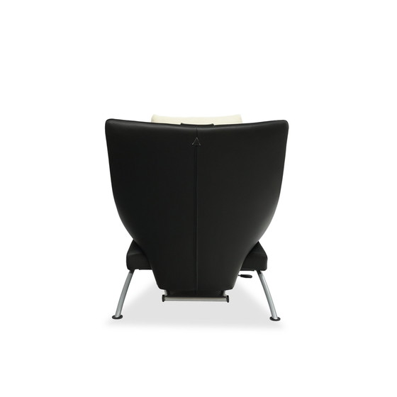 Image 1 of Wk Wohnen Solo 699 leren fauteuil / relaxfauteuil | zwart / crème wit | nr. 2/2