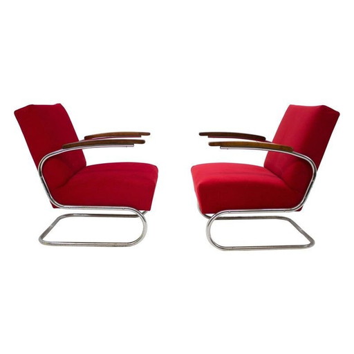 Vintage chromen buisfauteuil Type S 411 van Mücke Melder