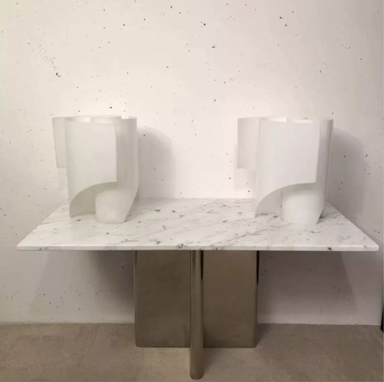 Image 1 of Marmer en metalen console, 1970