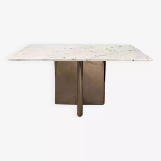 Image 1 of Marmer en metalen console, 1970