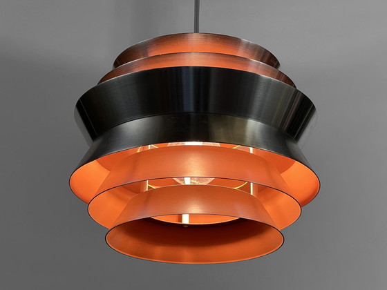 Image 1 of Hanglamp "Trava" In Geborsteld Aluminium Van Carl Thore Voor Granhaga Metallindustri. Zweden 1960S.