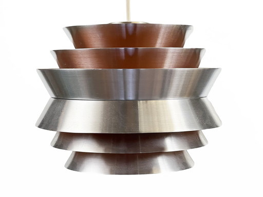 Hanglamp "Trava" In Geborsteld Aluminium Van Carl Thore Voor Granhaga Metallindustri. Zweden 1960S.