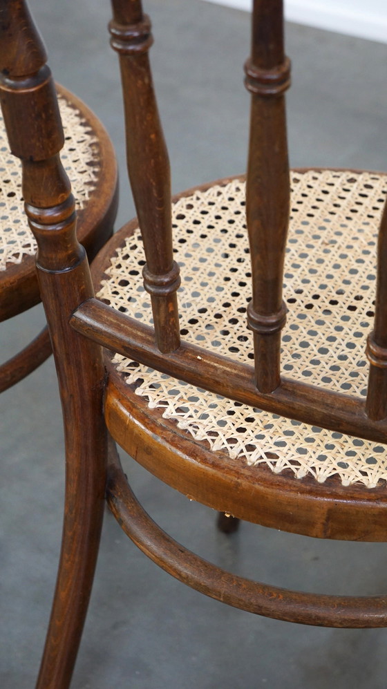 Image 1 of 4 x Thonet bistro stoel met nieuw gematte zitting