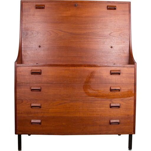 Vintage teakhouten secretaire door Borge Mogensen voor Soborg Mobelfabrik, Denemarken 1960
