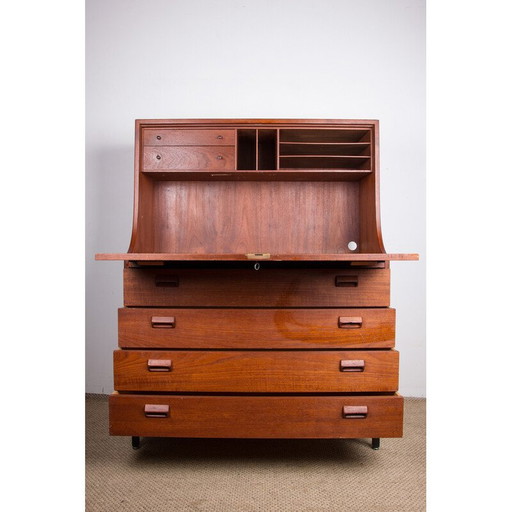 Vintage teakhouten secretaire door Borge Mogensen voor Soborg Mobelfabrik, Denemarken 1960