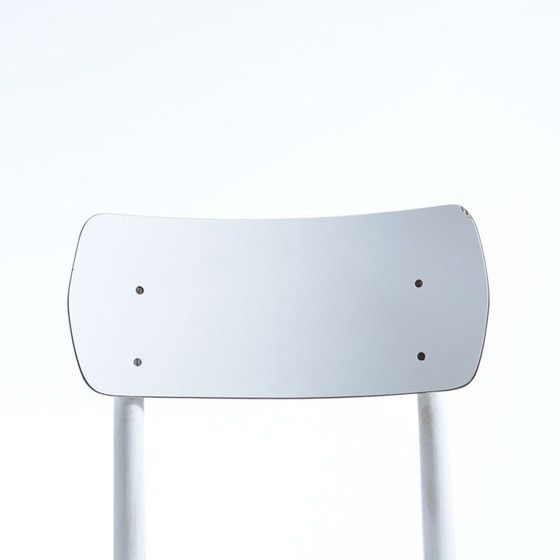 Image 1 of Midcentury witte stoel van T On in eiken en formica, Tsjecho-Slowakije 1960