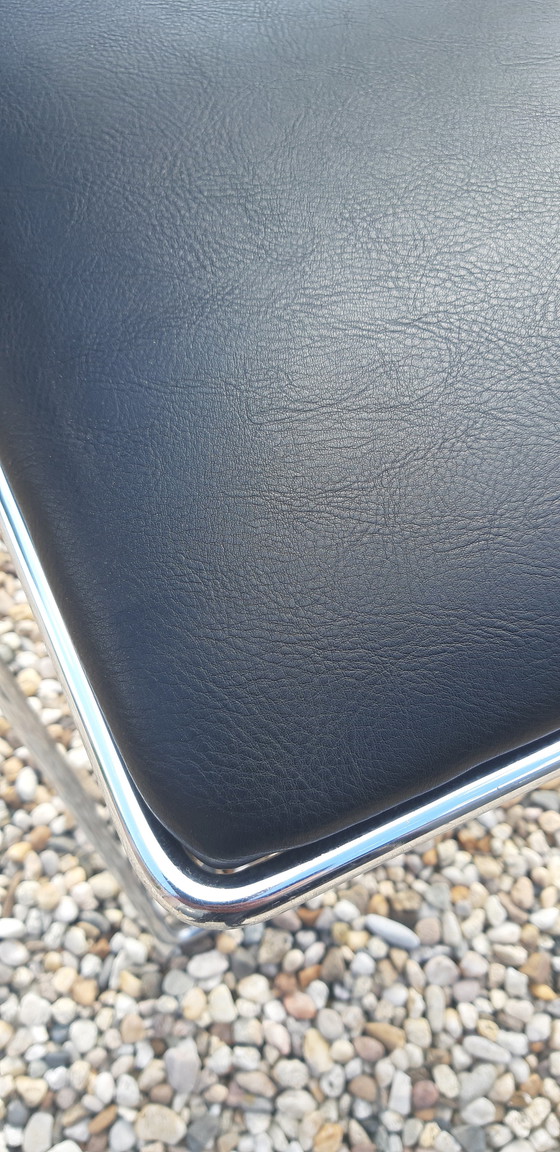 Image 1 of 4 x X- line chairs ,chrome teakhout RUEFURBISHED