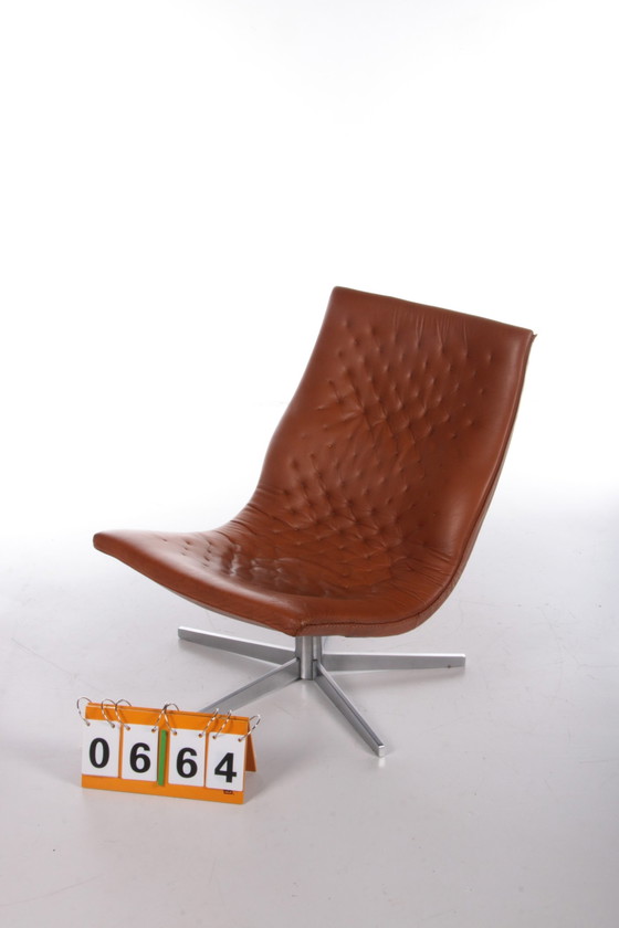 Image 1 of De Sede Lounge stoel De Sede Model DS-51 gognackleur en van leer,1970 Zwitserland