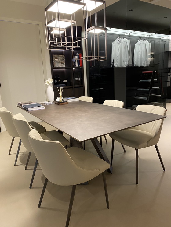 Image 1 of Italiaanse Design Tafel Met 6 Stoelen