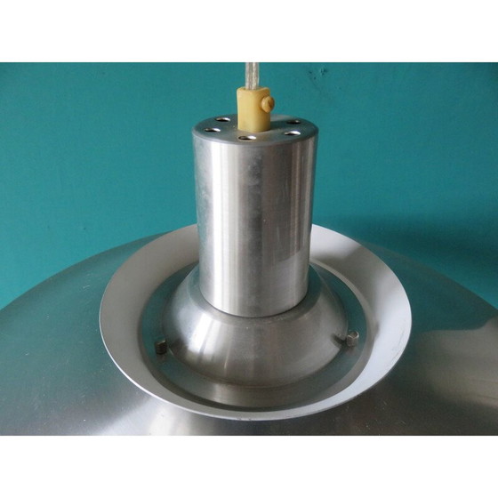 Image 1 of Vintage geborsteld aluminium hanglamp, Denemarken 1970
