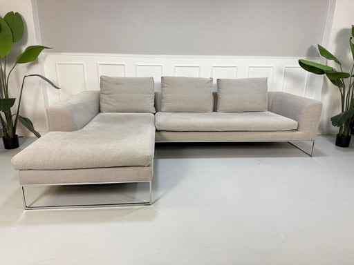 Cor Mell Lounge Designer Sofa Bank Grijs Stof