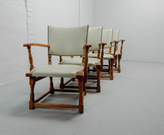 Image 1 of 4 Artifort Dutch Design Eikenhouten Fauteuils van Theo Ruth voor Artifort, jaren 50