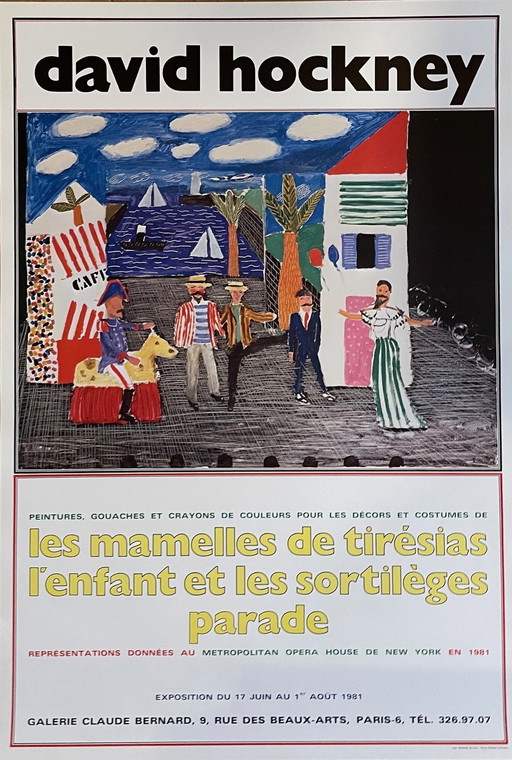 David Hockney, Les Mamelles De Tiresias, 1981, (Galerie Claude Bernard), Imp. Moderne Du Lion- Parijs, Gedrukt in Frankrijk