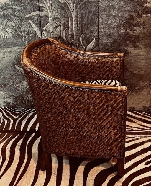 Birma Myanmar Riet Rotan Fauteuil