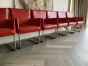 6x JESS rood leren eetkamerfauteuil