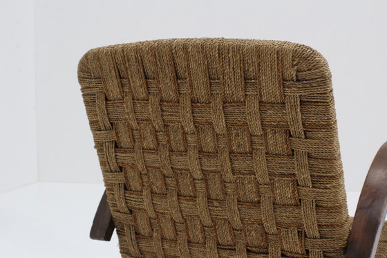 Image 1 of Vintage Italiaanse Fauteuil Touw En Hout 1960S