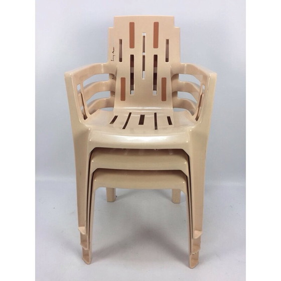 Image 1 of Vintage set van 3 Boston tuinstoelen door Pierre Paulin voor Herny Massonnet Postzegel - jaren 1980