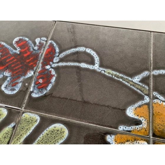 Image 1 of Vintage keramiek en stalen salontafel, jaren 1960