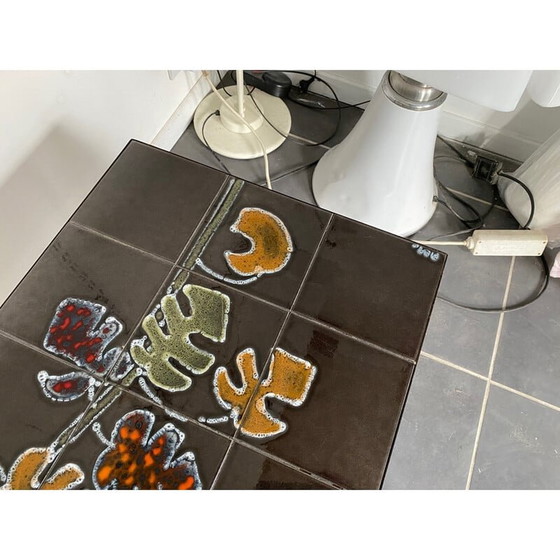 Image 1 of Vintage keramiek en stalen salontafel, jaren 1960