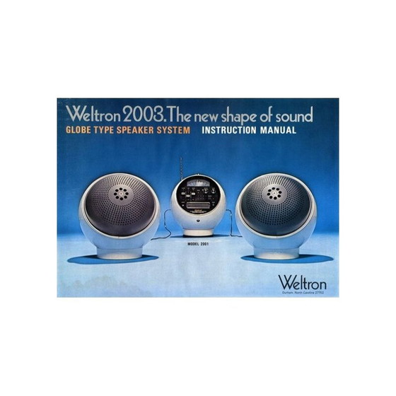 Image 1 of Vintage radio met 2 Weltron 'Space Ball' luidsprekers 2004