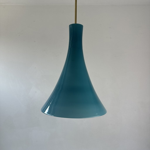 Antieke Vintage Blauwe Opaline Kroonluchter